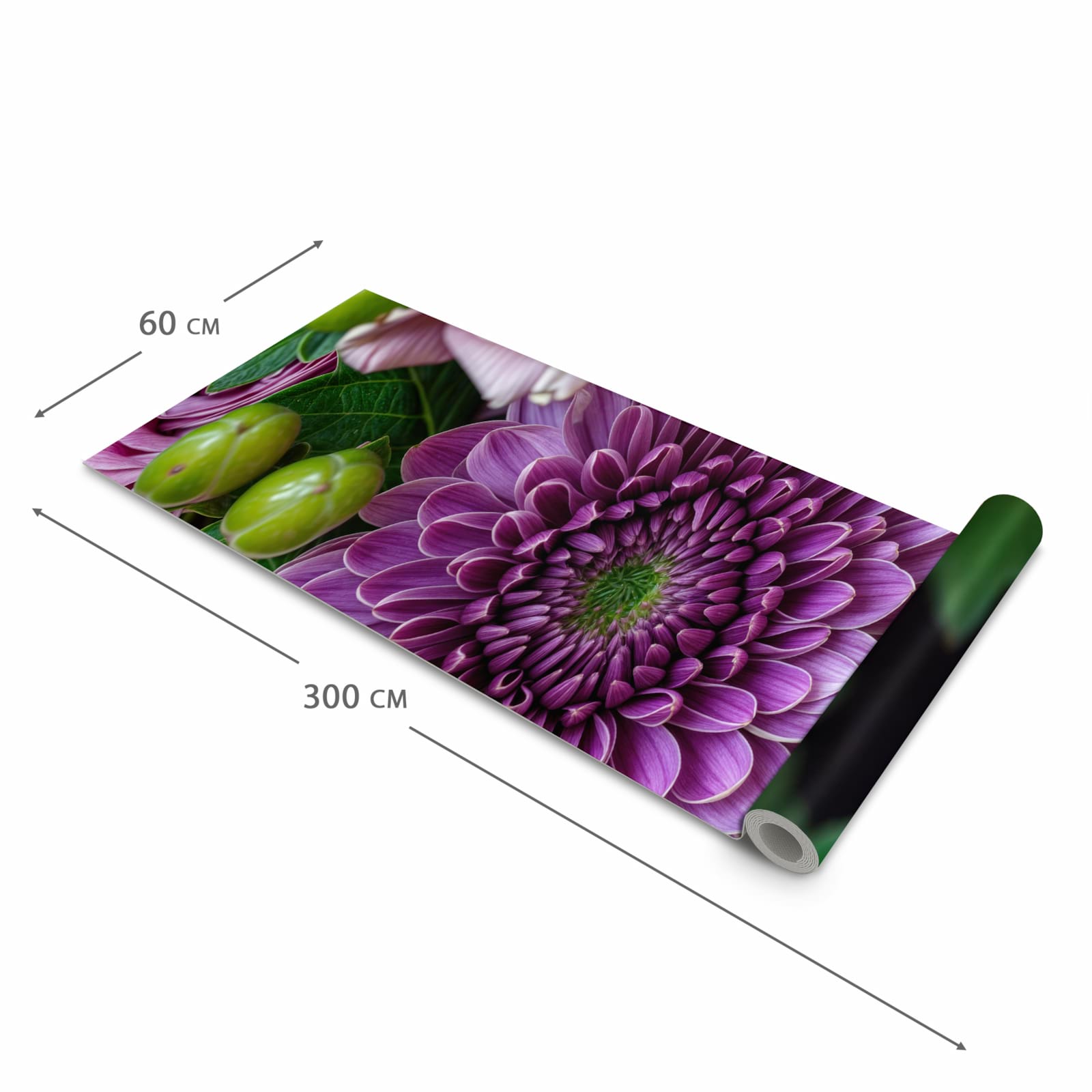 Küchenvorleger mit Motiv Sanfte Blumenarrangement in der Grösse 90x180 cm für sichere Aufbewahrung