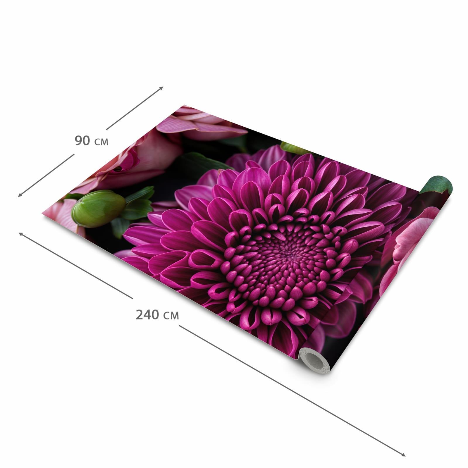 Feuchtigkeitsresistenter Küchenteppich mit Motiv Stille Blumenarrangement in der Grösse 90x180 cm