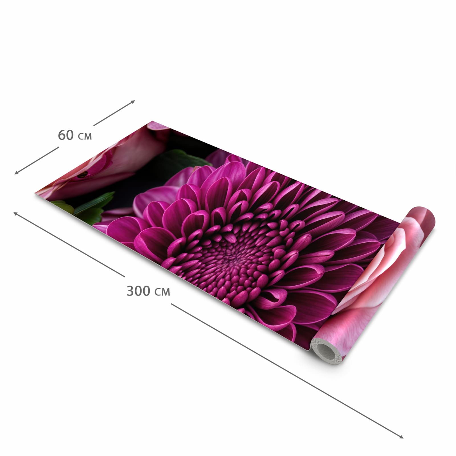 Abwaschbarer Küchenteppich mit Motiv Stille Blumenarrangement in der Grösse 90x180 cm