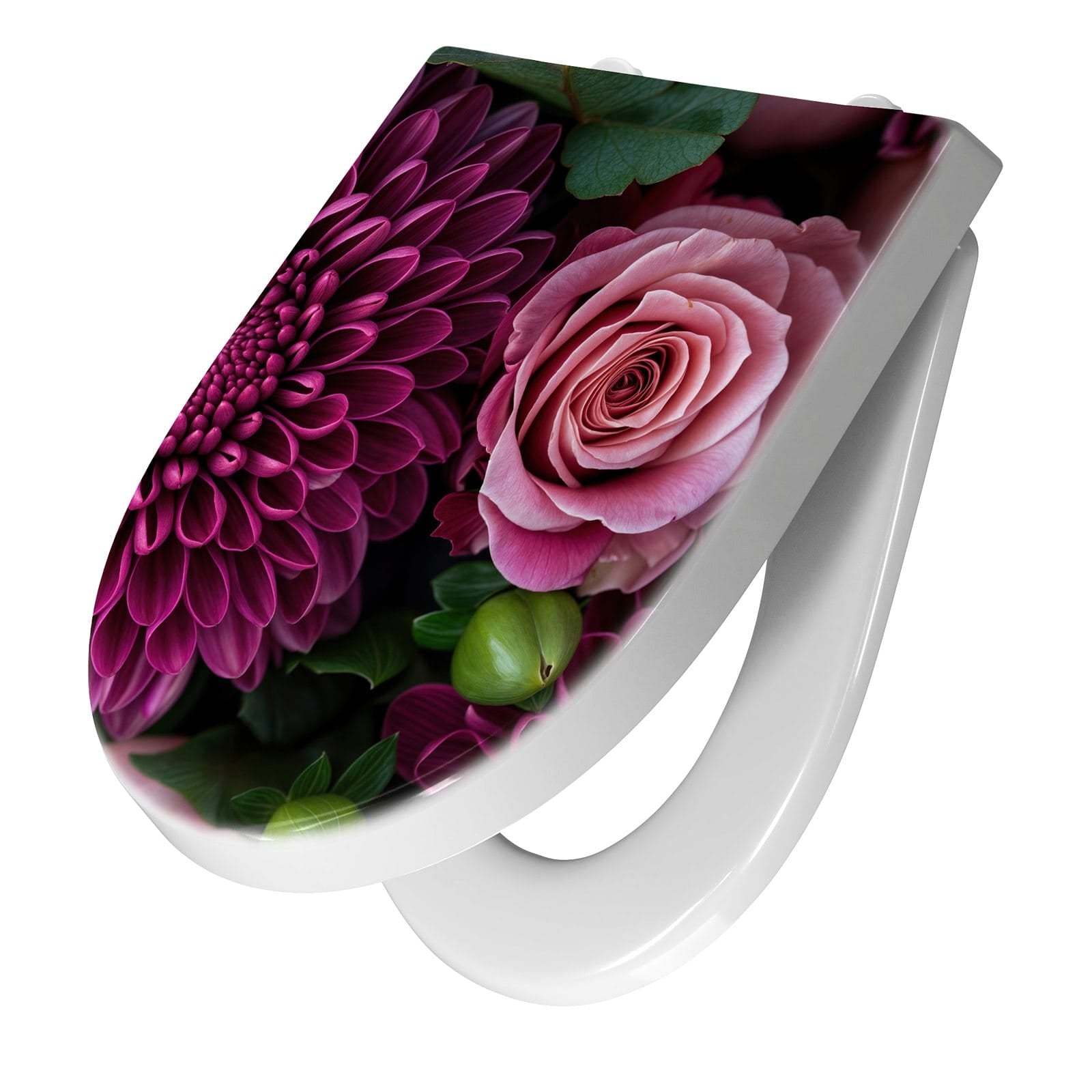 WC-Sitz mit Absenkautomatik Stille Blumenarrangement