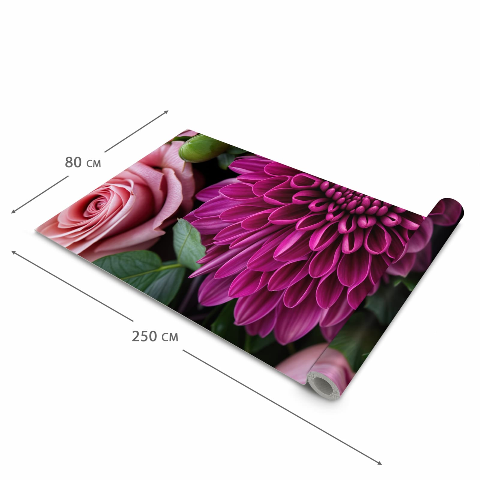 Strapazierfähiger Küchenteppich mit Motiv Stille Blumenarrangement in der Grösse 90x180 cm