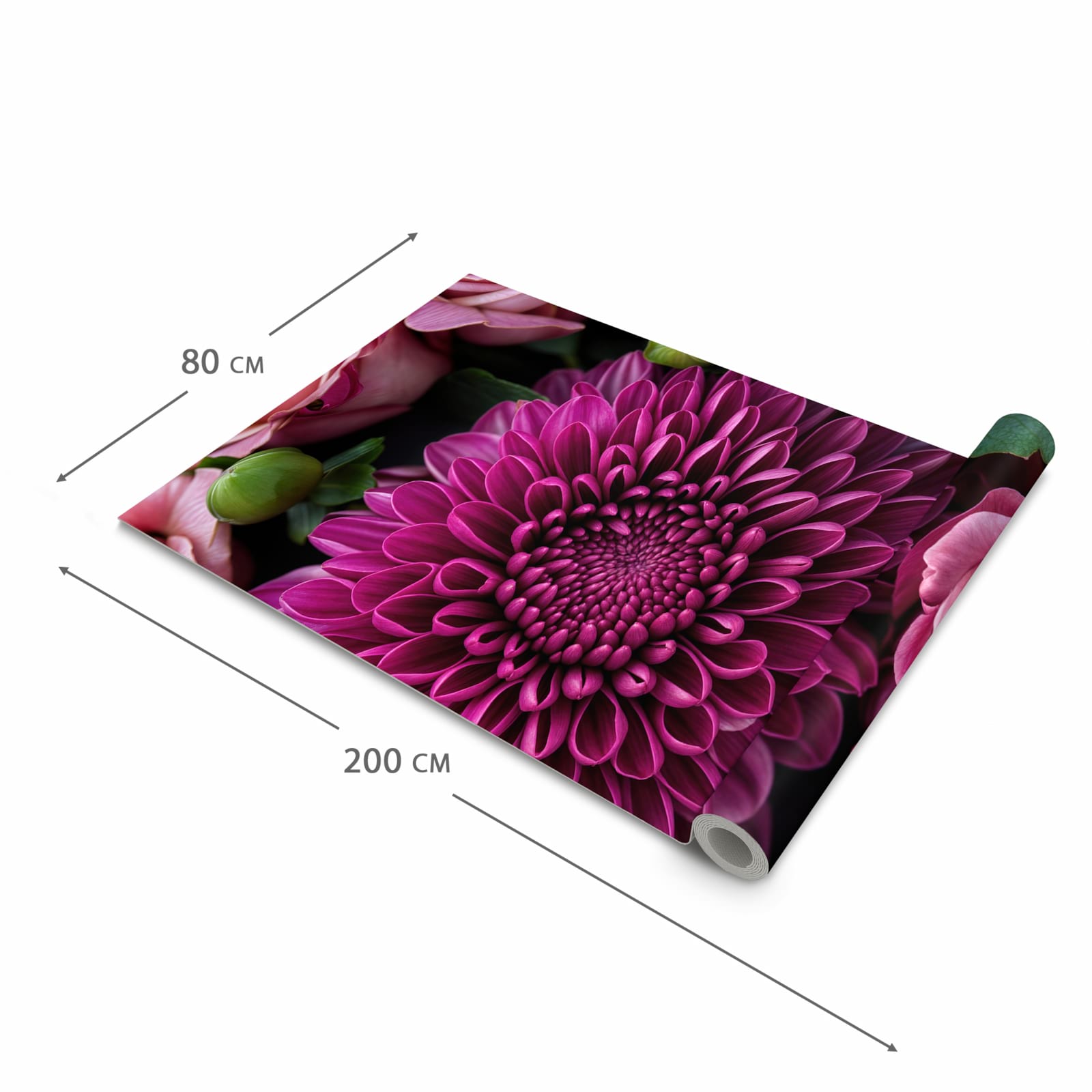 Hygienischer Küchenteppich mit Motiv Stille Blumenarrangement in der Grösse 90x180 cm