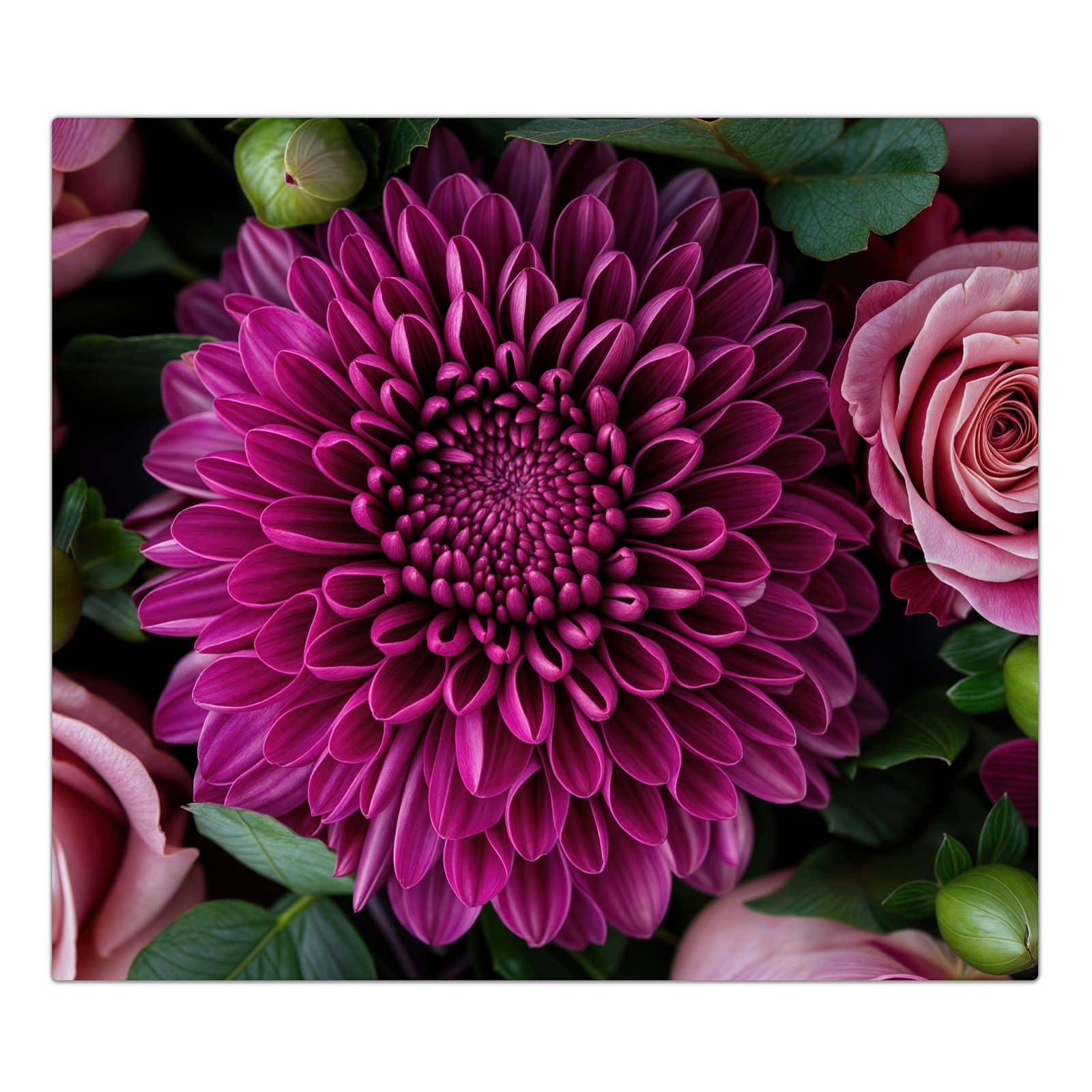 1-teilige Herdabdeckplatten für Ceranfeld mit Stille Blumenarrangement-Motiv in der Frontansicht #grösse_1-Teilig (60x52cm)