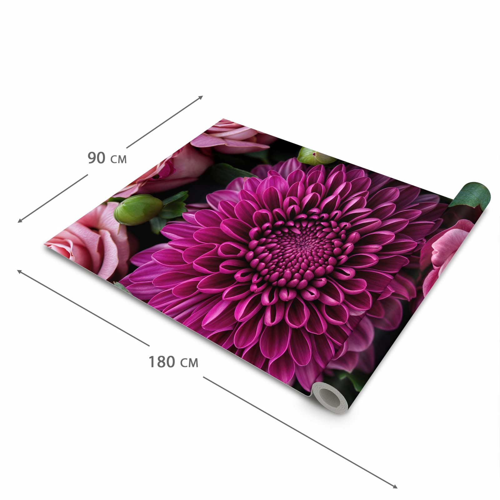 Rutschfester Küchenteppich mit Motiv Stille Blumenarrangement in der Grösse 90x180 cm