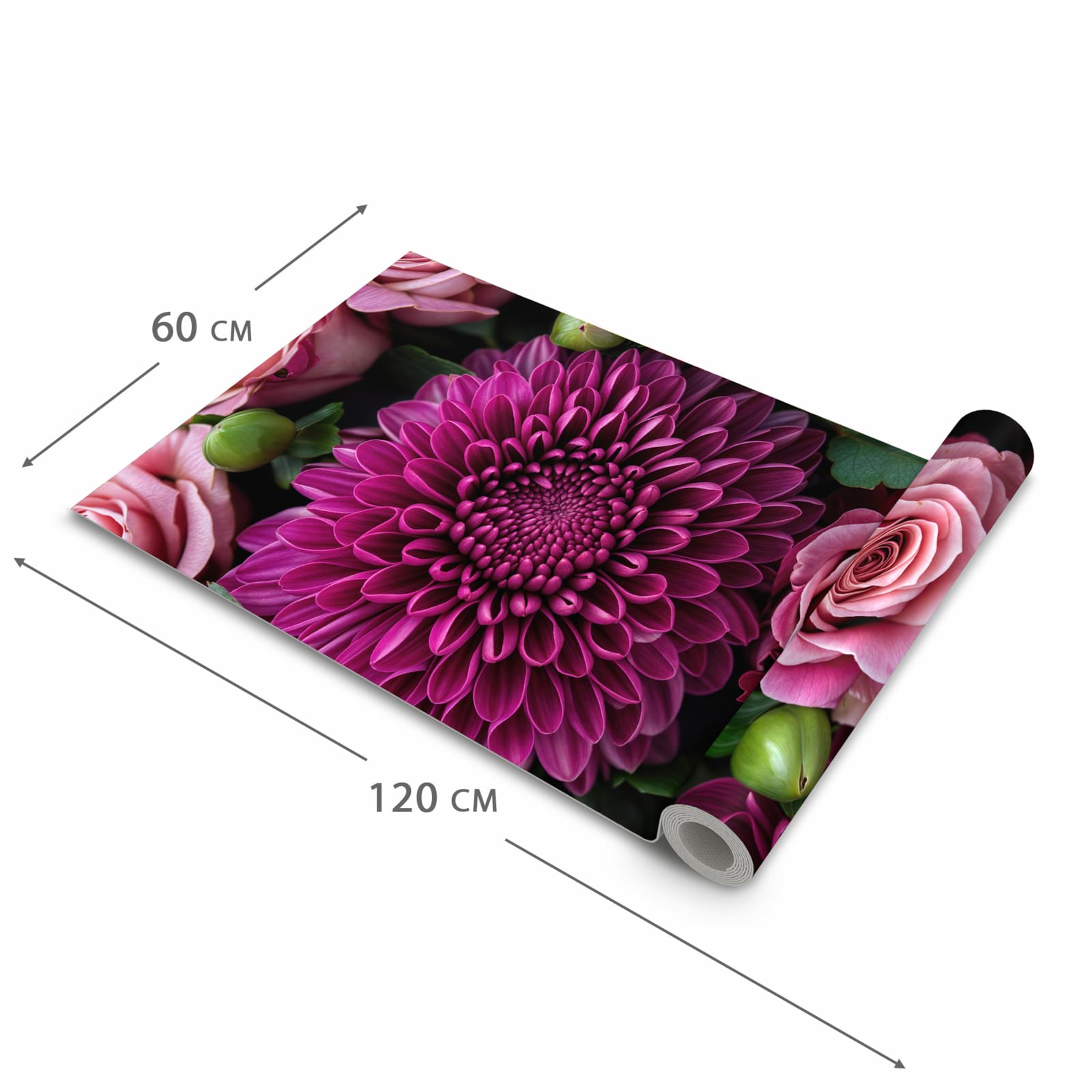 Langlebiger moderner Küchenläufer mit Motiv Stille Blumenarrangement in der Grösse 90x180 cm