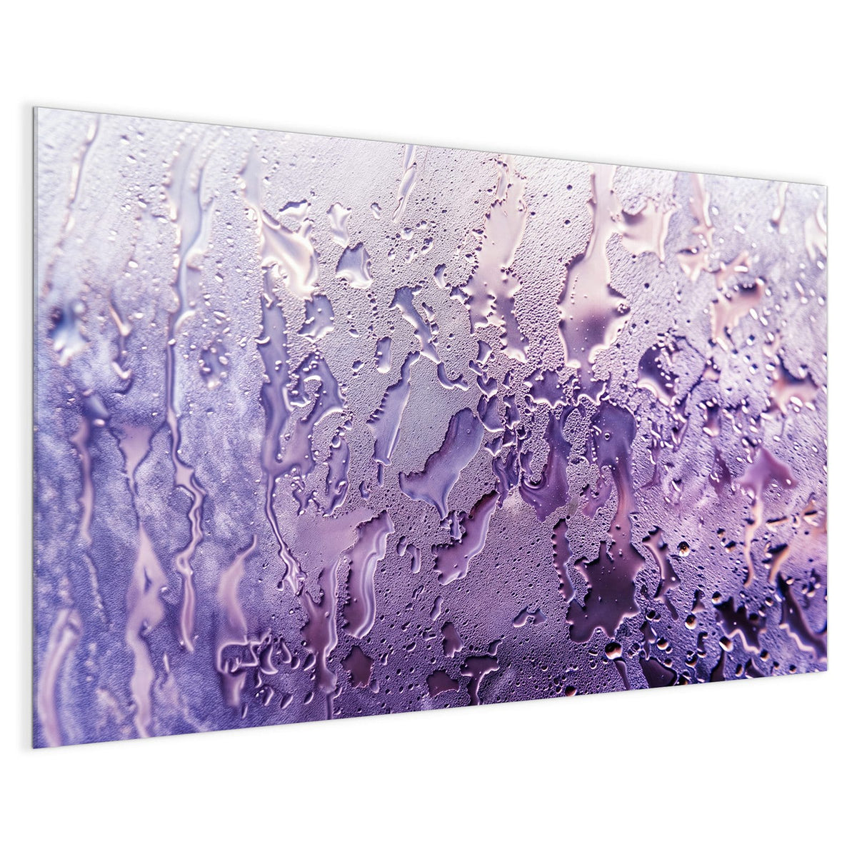 4 mm Glas statt lackiertem Blech – Magnettafel - Kondenstropfen in Lila