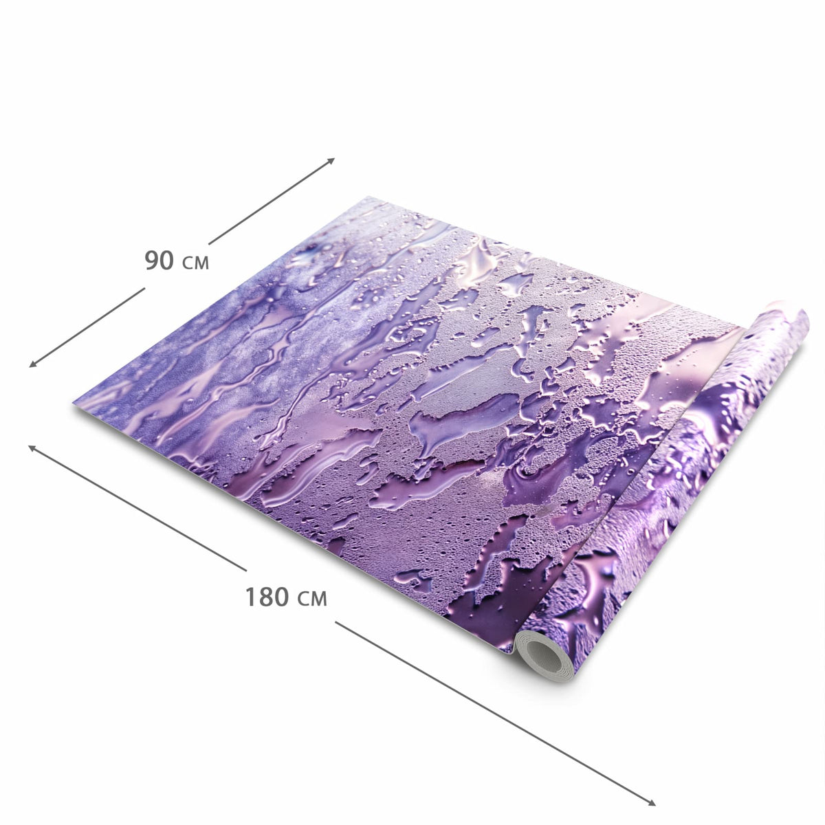 Bodenschonender rutschfester Küchenteppich mit Motiv Rauchige Tropfen in der Grösse 80x300 cm