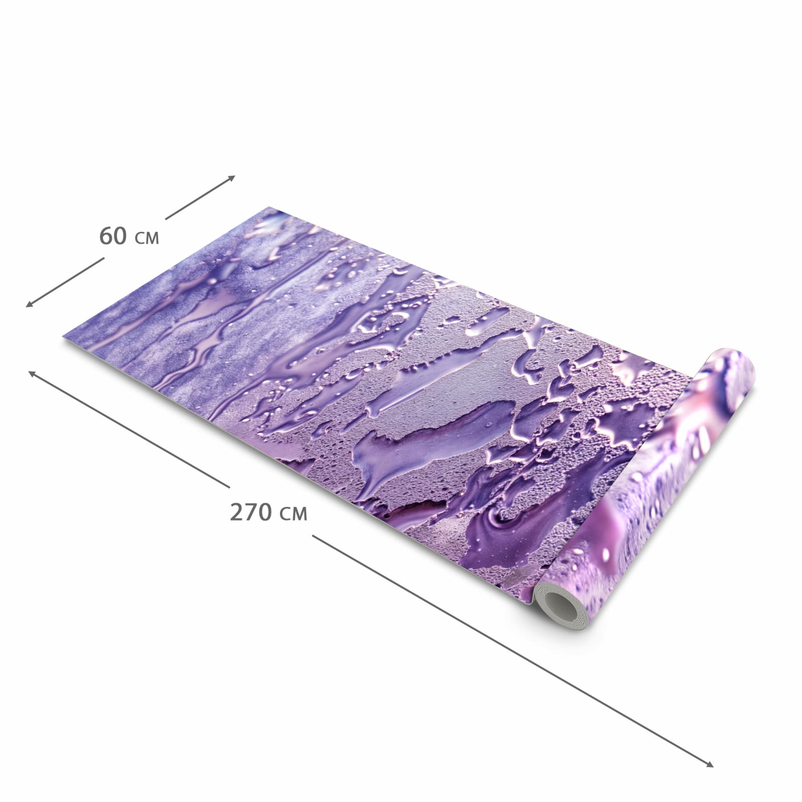 Waschbarer Teppich für Esstisch mit Motiv Rauchige Tropfen in der Größe 80x300 cm
