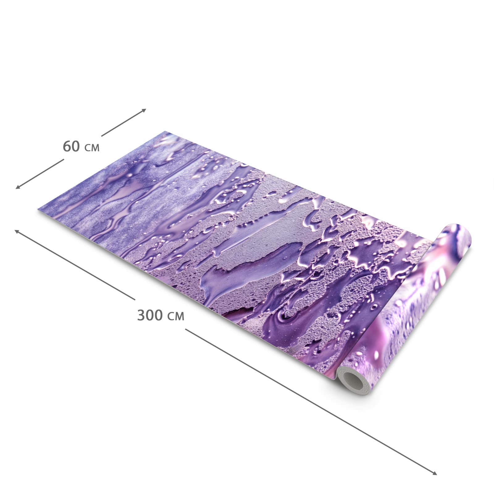 Hygienischer rutschfester Küchenteppich mit Motiv Rauchige Tropfen in der Grösse 80x300 cm