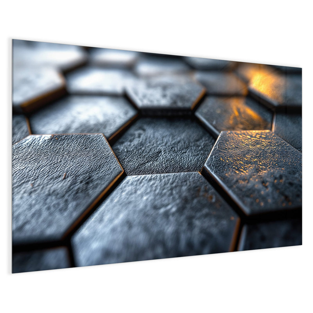 4 mm Glas statt lackiertem Blech – Magnettafel - Dunkle Hexagonfliesen