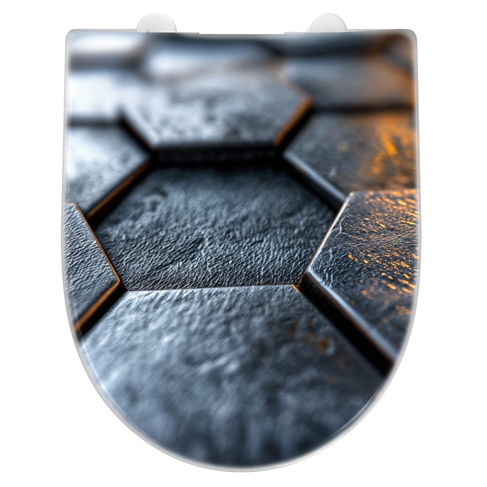 WC-Sitz mit Absenkautomatik Hexagon Fliesenstrukur