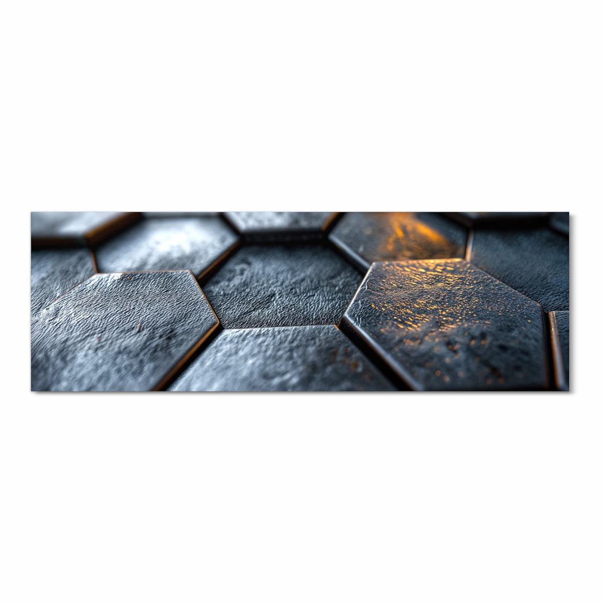 Rutschfester moderner Küchenläufer mit Motiv Hexagon Fliesenstrukur in Frontansicht