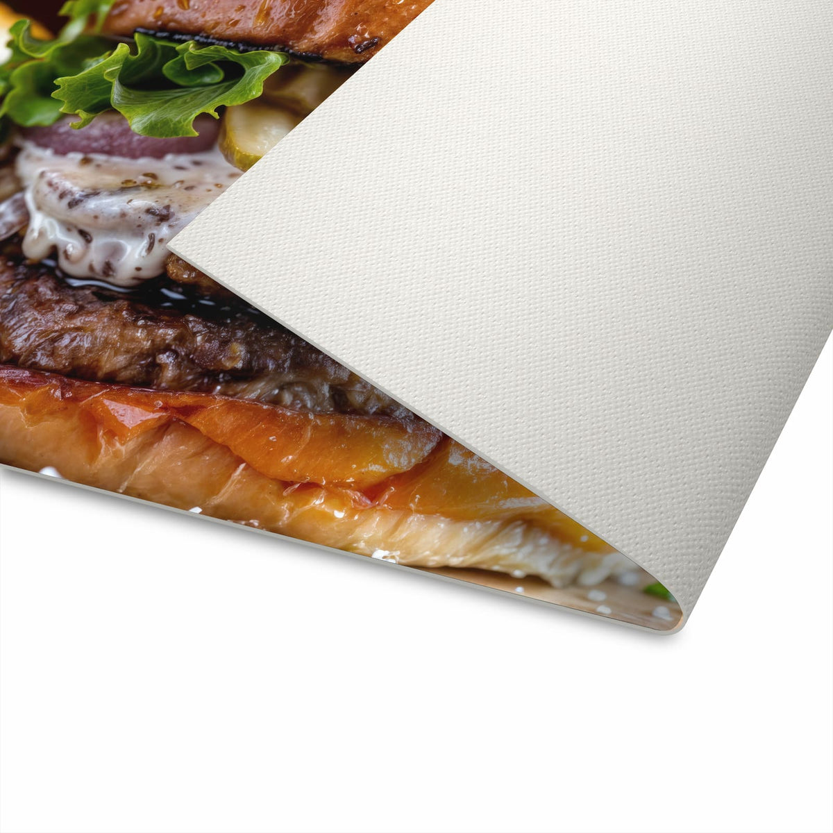 Wasserabweisender Küchenläufer mit Motiv Burger mit Pommes in der Unterseite