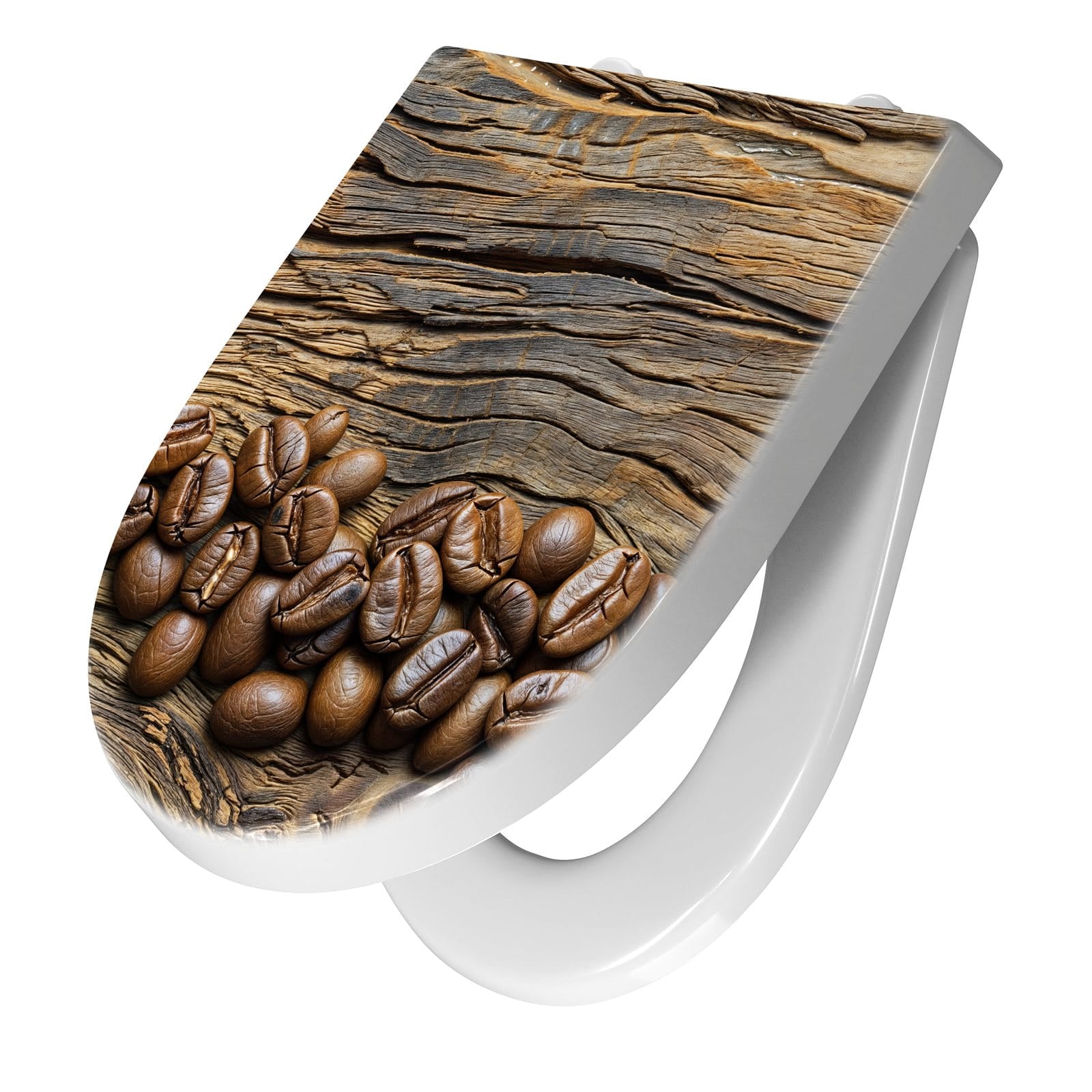 WC-Sitz mit Absenkautomatik Kaffeebohnen Holz