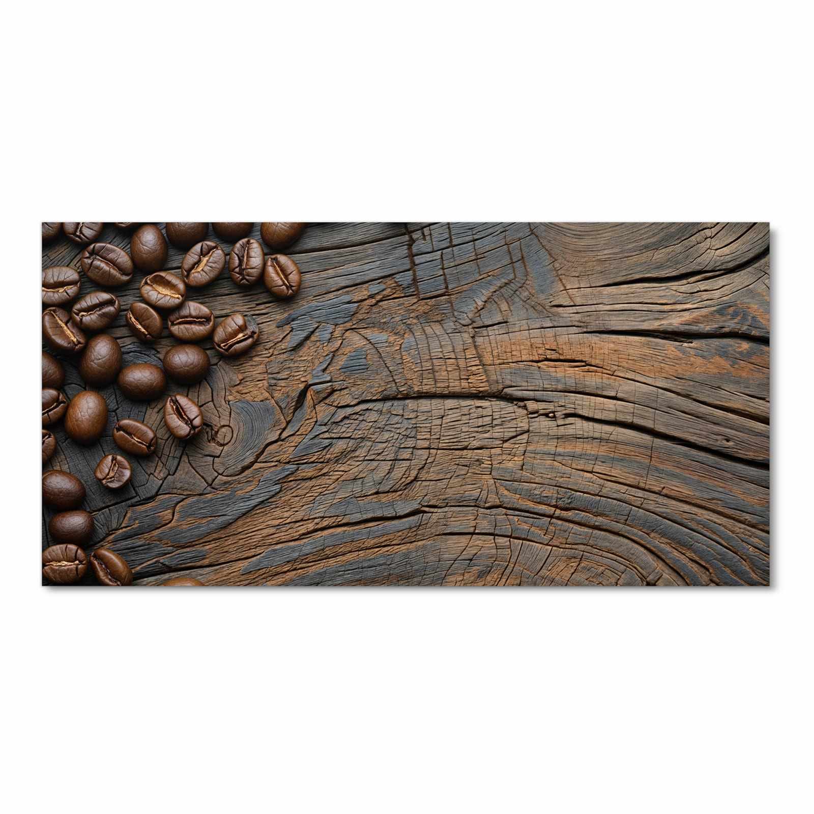 Rutschfester Teppichläufer für die Küche mit Motiv Kaffeebohnenholz in Frontansicht