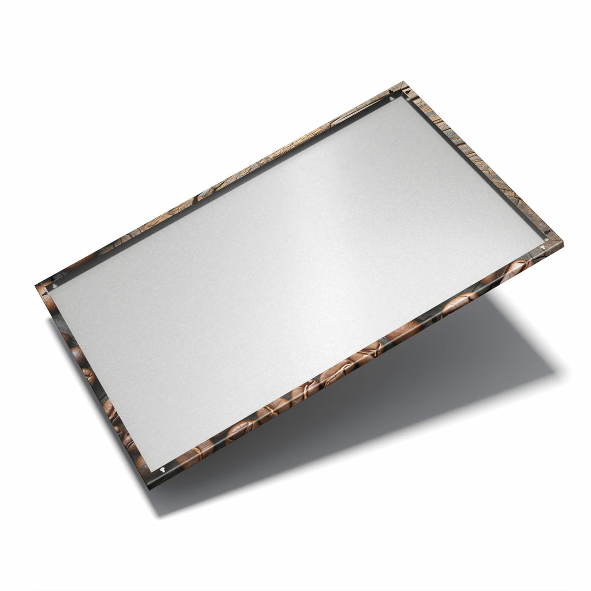 Nur 7 mm – liegt eng an der Wand – Metall Magnettafel - Bohnenrahmen auf Holz