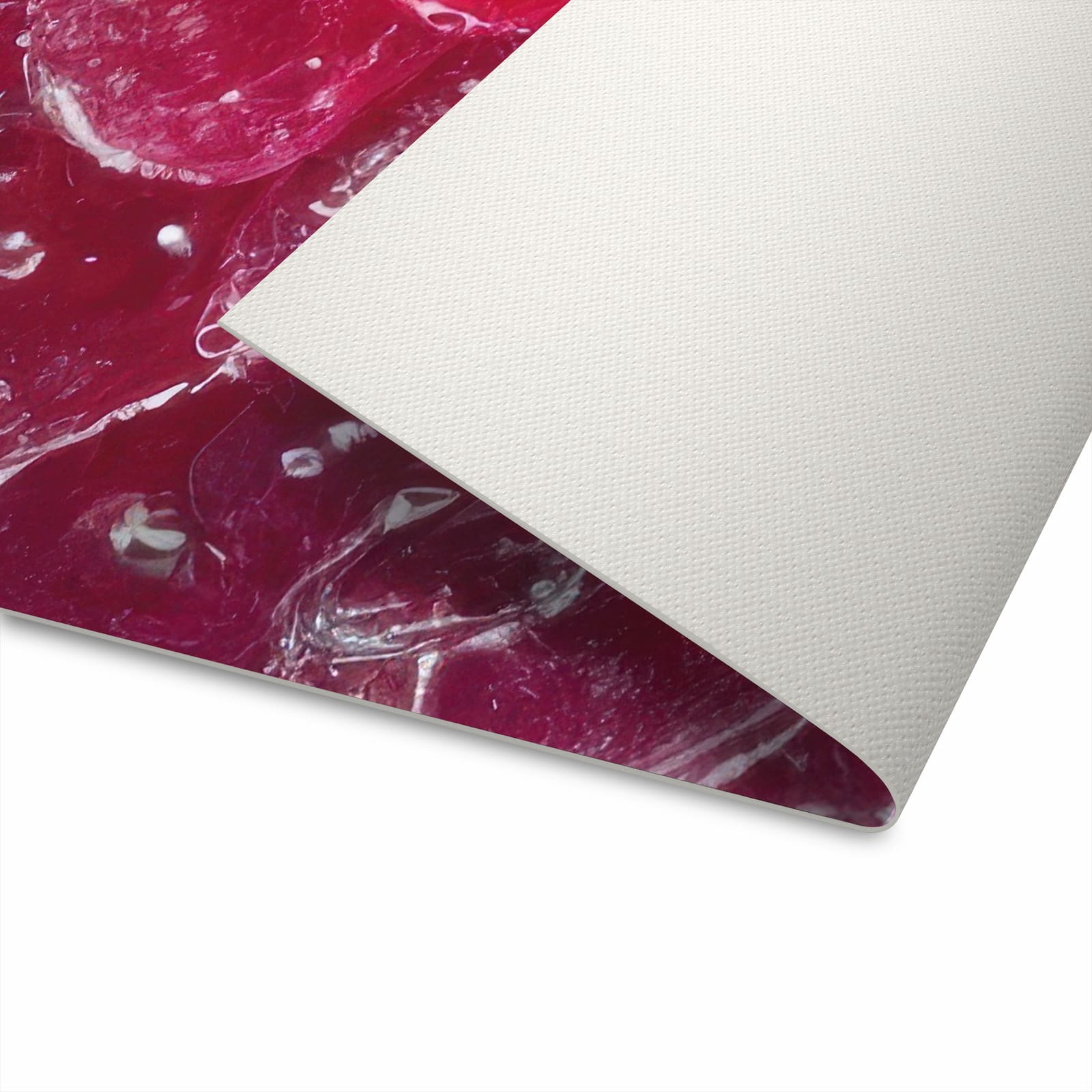 Waschbarer Küchenläufer mit Motiv Himbeeren im Regen in der Unterseite