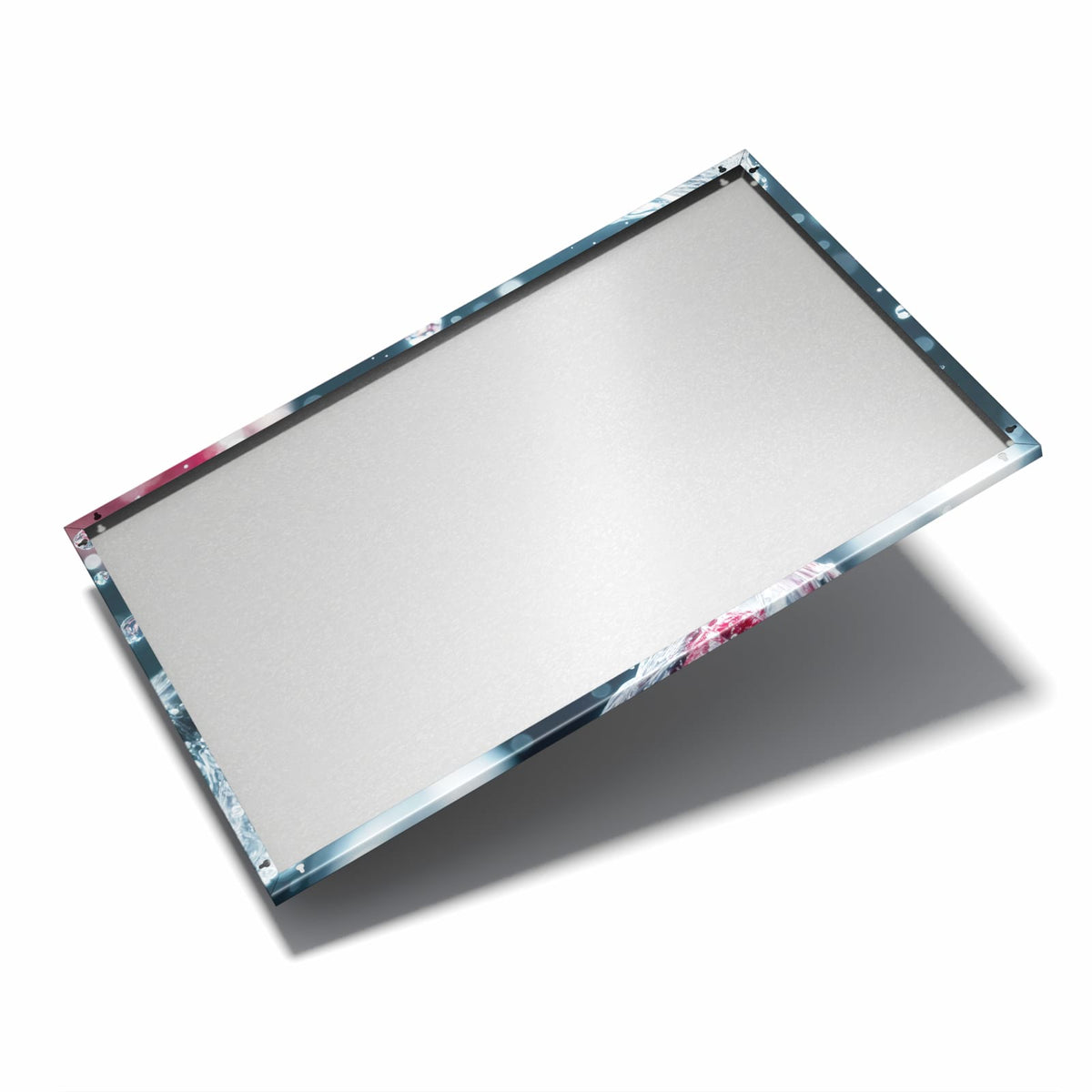 Nur 7 mm – liegt eng an der Wand – Metall Magnettafel - Himbeeren und Eiswürfel