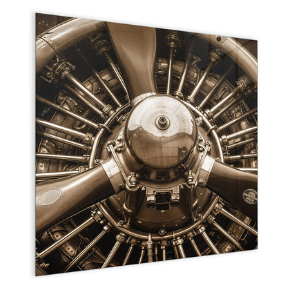 Magnettafel mit dem Motiv Sternmotor in Sepia