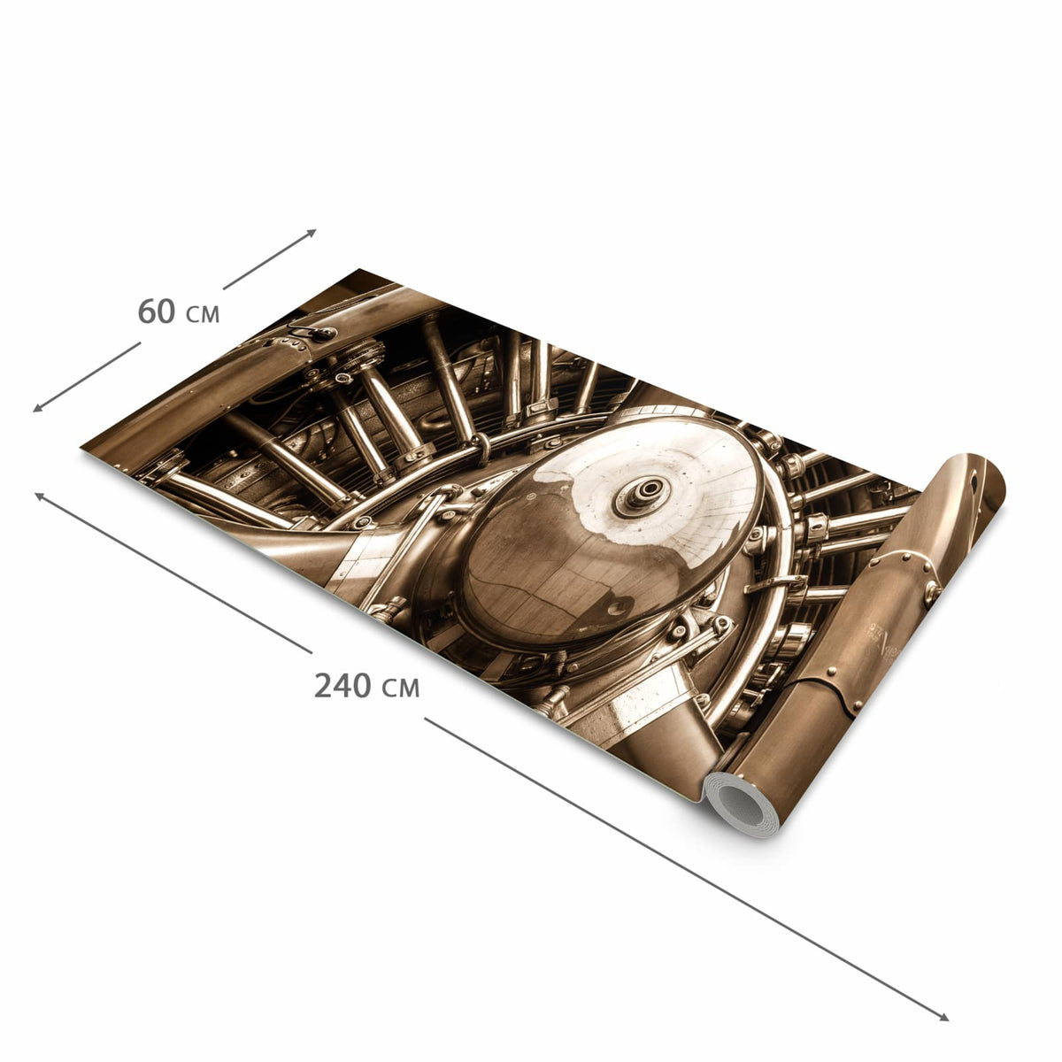 Schmutzabweisender Küchenläufer mit Motiv Sanfte Flugzeugmotor in der Grösse 80x200 cm