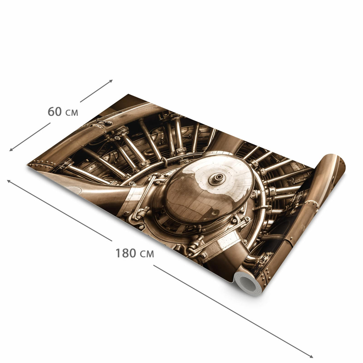 Fleckenresistenter Küchenläufer mit Motiv Sanfte Flugzeugmotor in der Grösse 80x200 cm