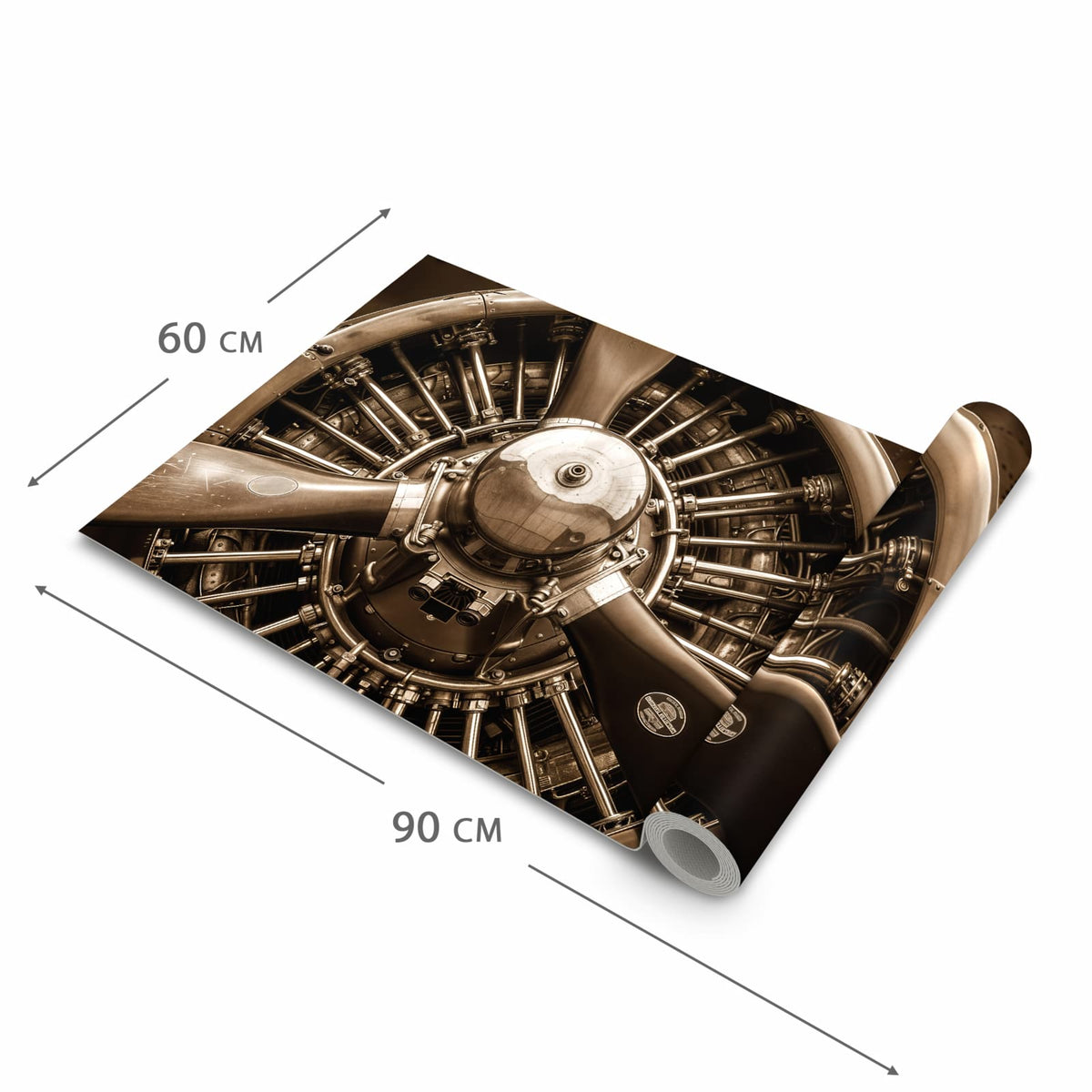 Flacher rutschfester Küchenläufer mit Motiv Sanfte Flugzeugmotor in der Grösse 80x200 cm