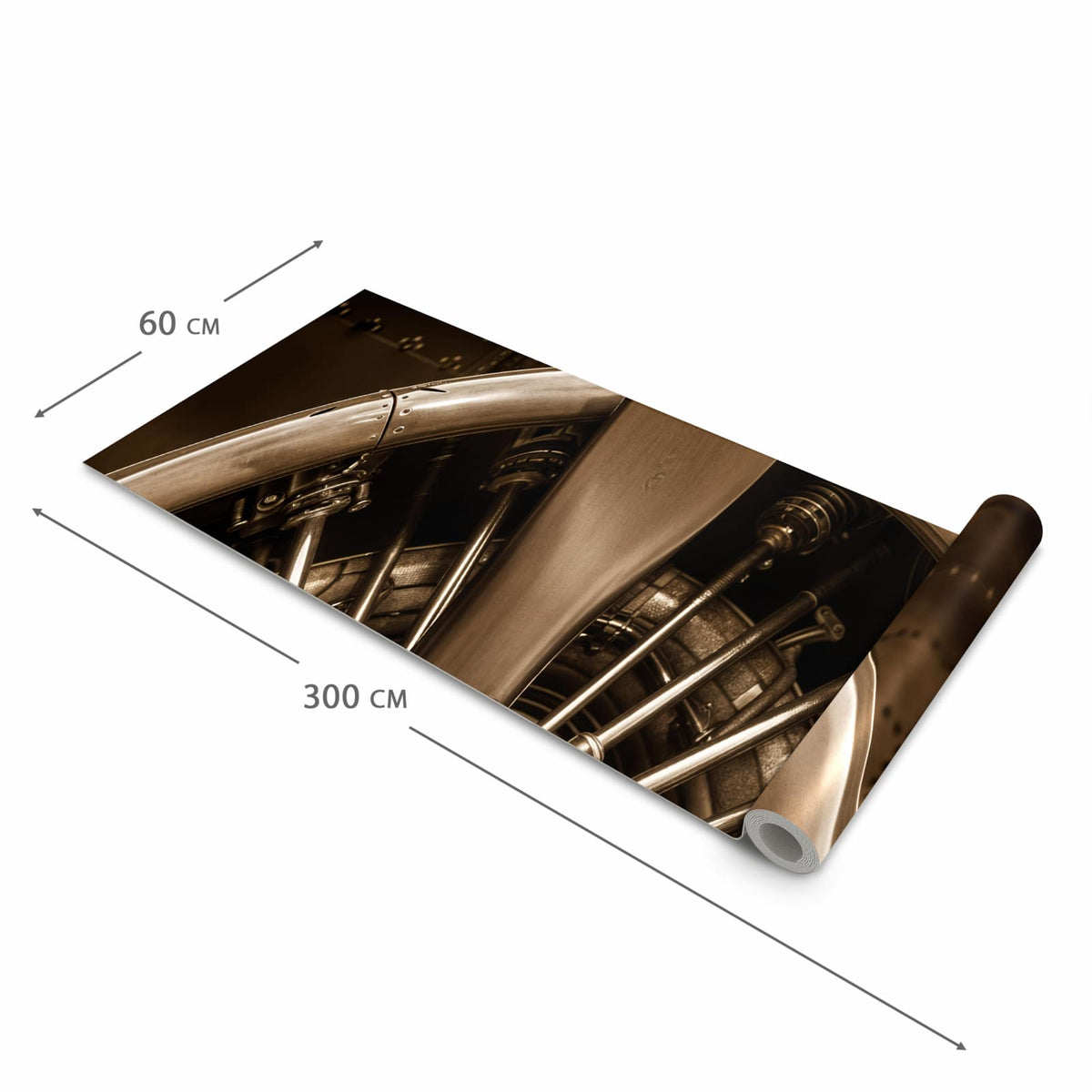 Langlebiger rutschfester Küchenläufer mit Motiv Sanfte Flugzeugmotor in der Grösse 80x200 cm