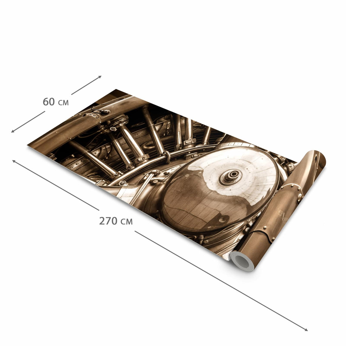 Geruchsneutraler rutschfester Küchenläufer mit Motiv Sanfte Flugzeugmotor in der Grösse 80x200 cm
