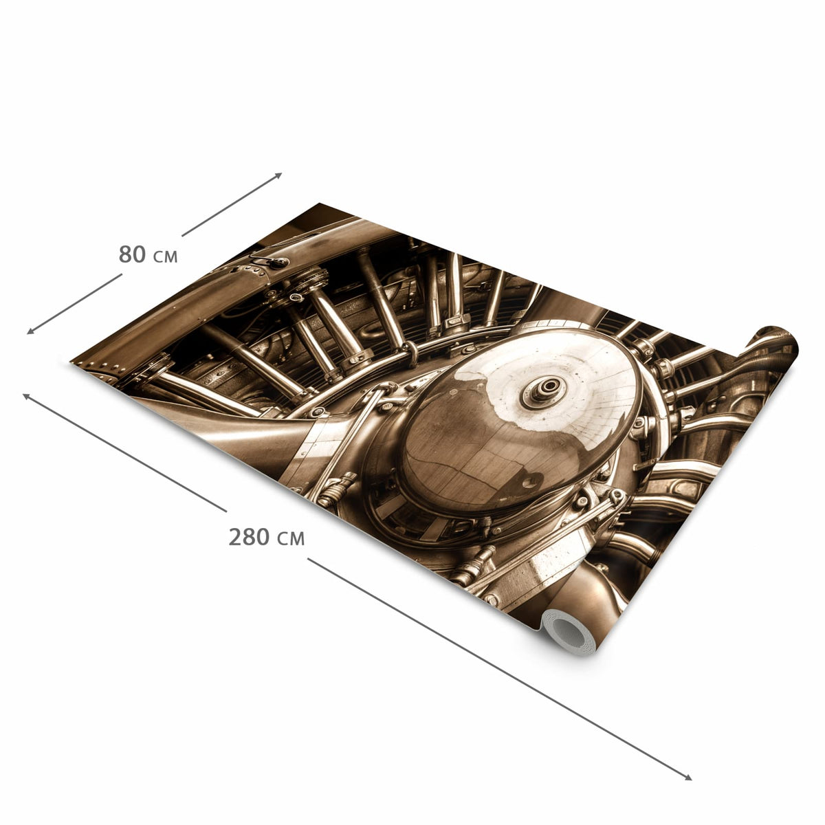 Rutschhemmender moderner Küchenläufer mit Motiv Sanfte Flugzeugmotor in der Grösse 80x200 cm