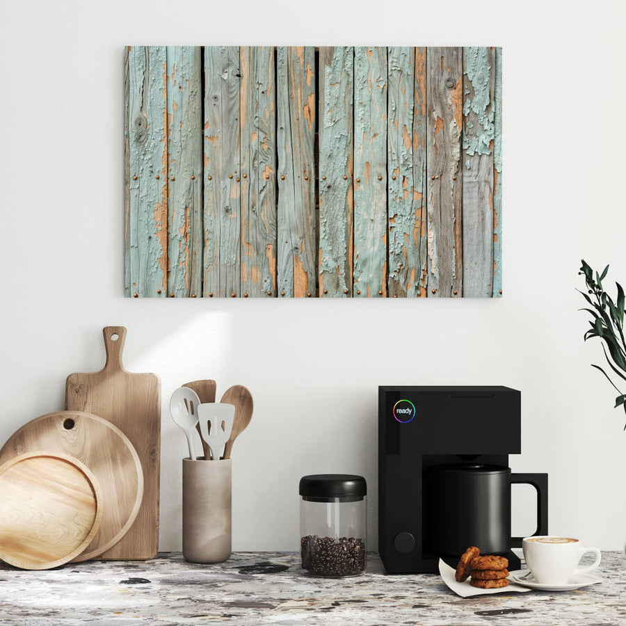 Maße Metall Magnettafel - Mintgrüne Holzlatten