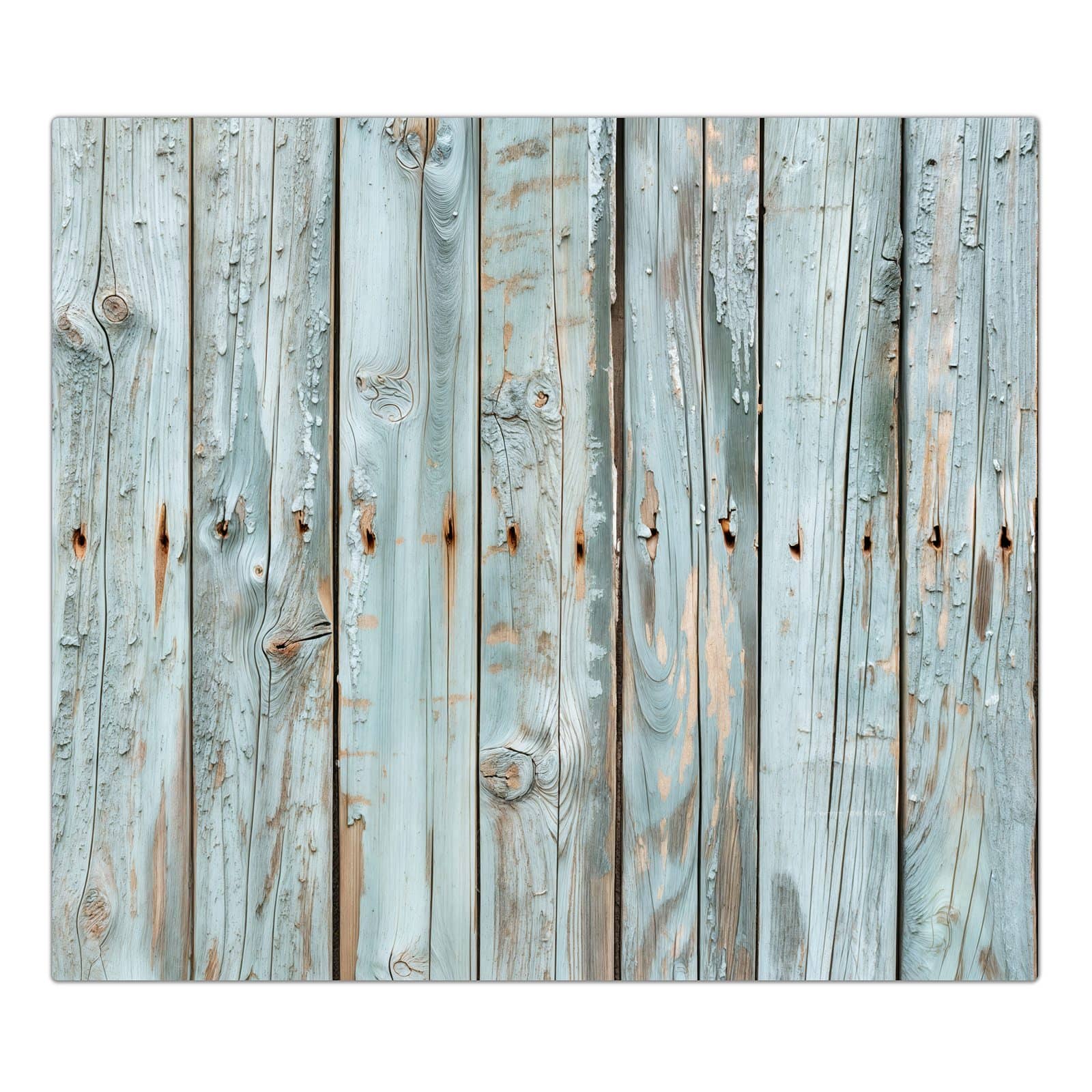 1-teilige Herdabdeckplatte aus Glas mit Hellblaue Holzplanken-Motiv in der Frontansicht #grösse_1-Teilig (60x52cm)