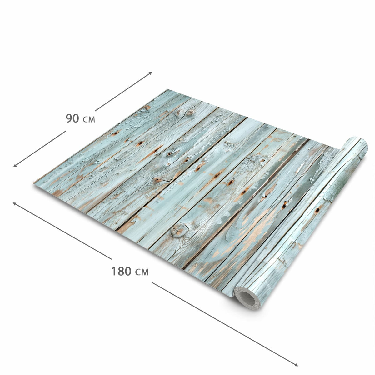 Waschbarer Küchenläufer mit Motiv Holz von Verwittertes in der Grösse 80x200 cm für angenehme Haptik