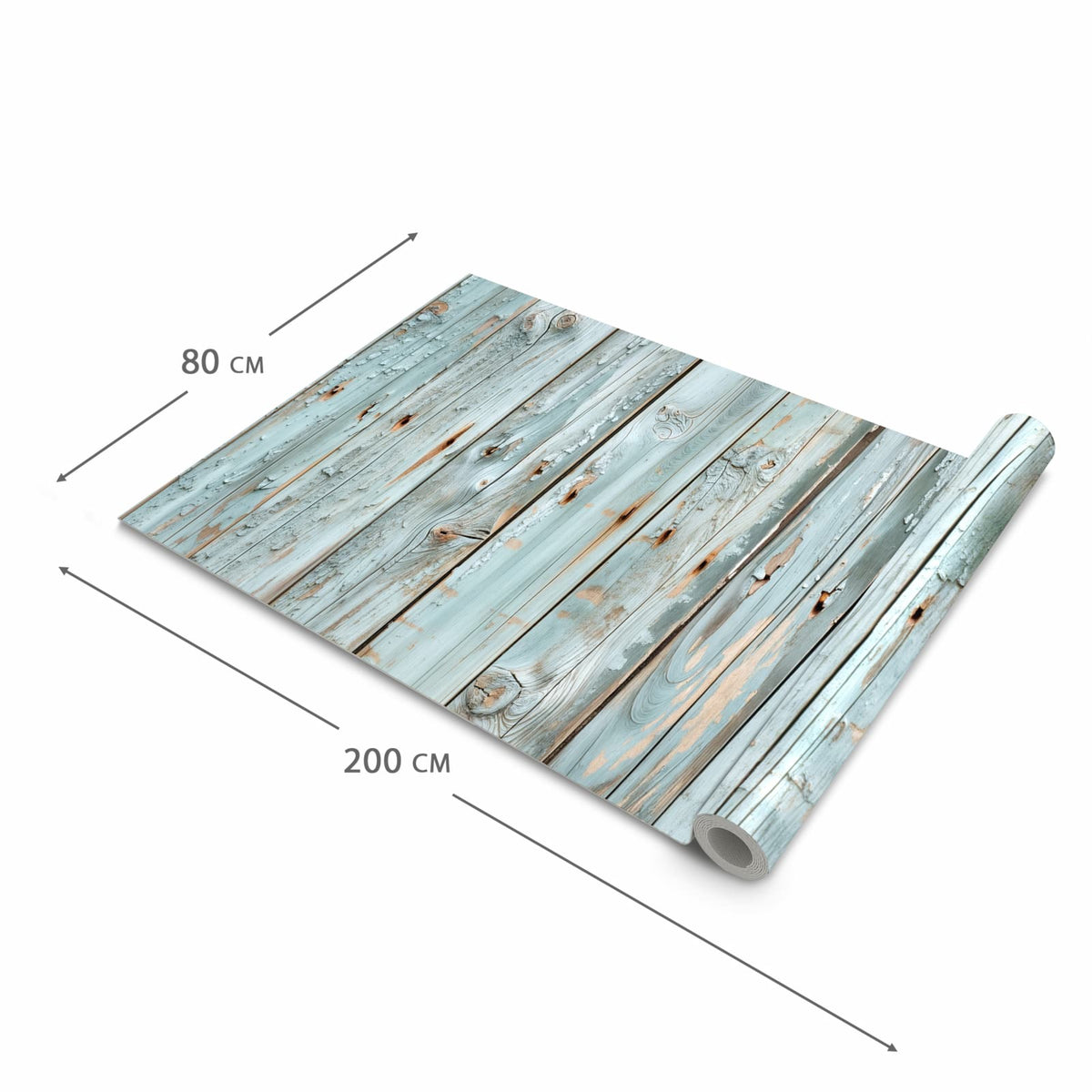 Pflegeleichter waschbarer Küchenläufer mit Motiv Holz von Verwittertes in der Grösse 80x200 cm