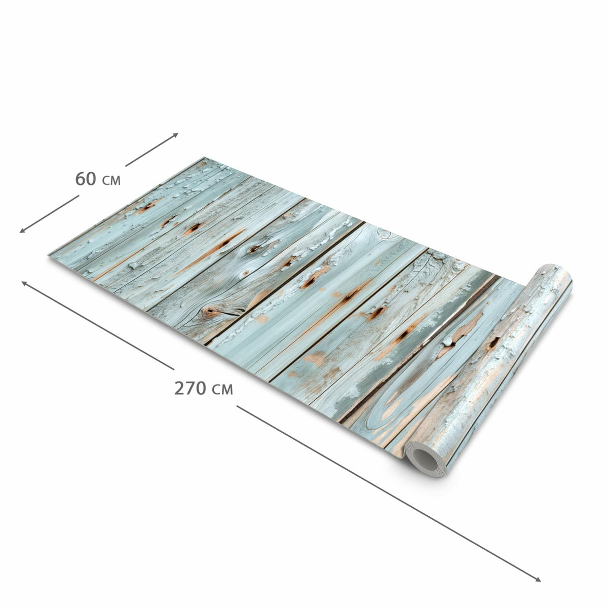 Geruchsneutraler rutschfester Küchenläufer mit Motiv Holz von Verwittertes in der Grösse 80x200 cm
