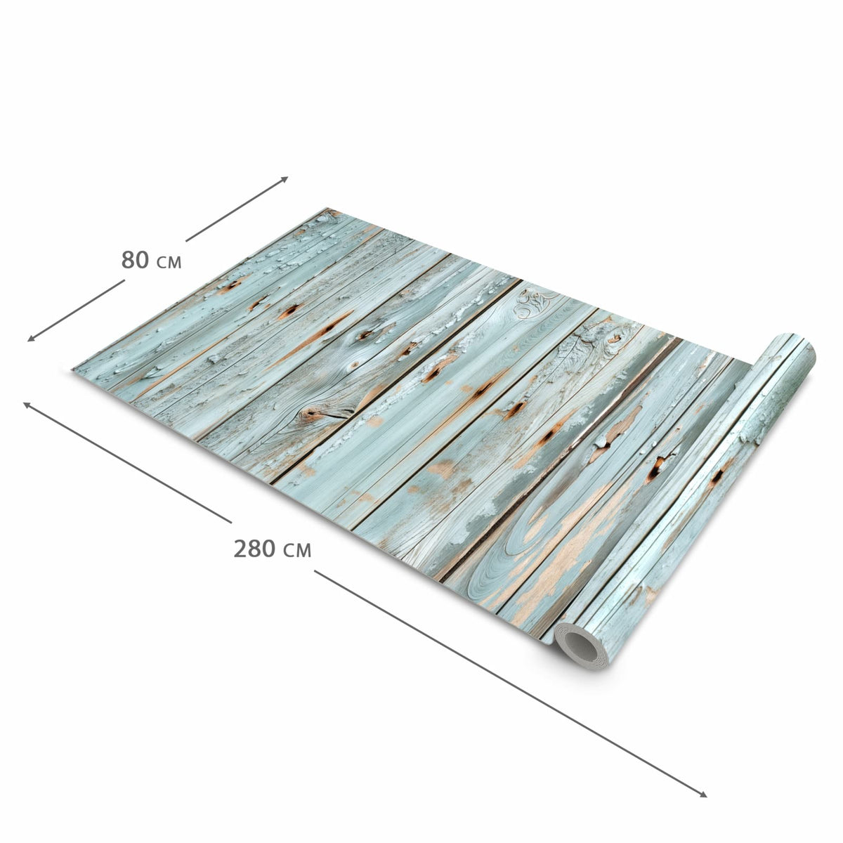 Rutschhemmender moderner Küchenläufer mit Motiv Holz von Verwittertes in der Grösse 80x200 cm