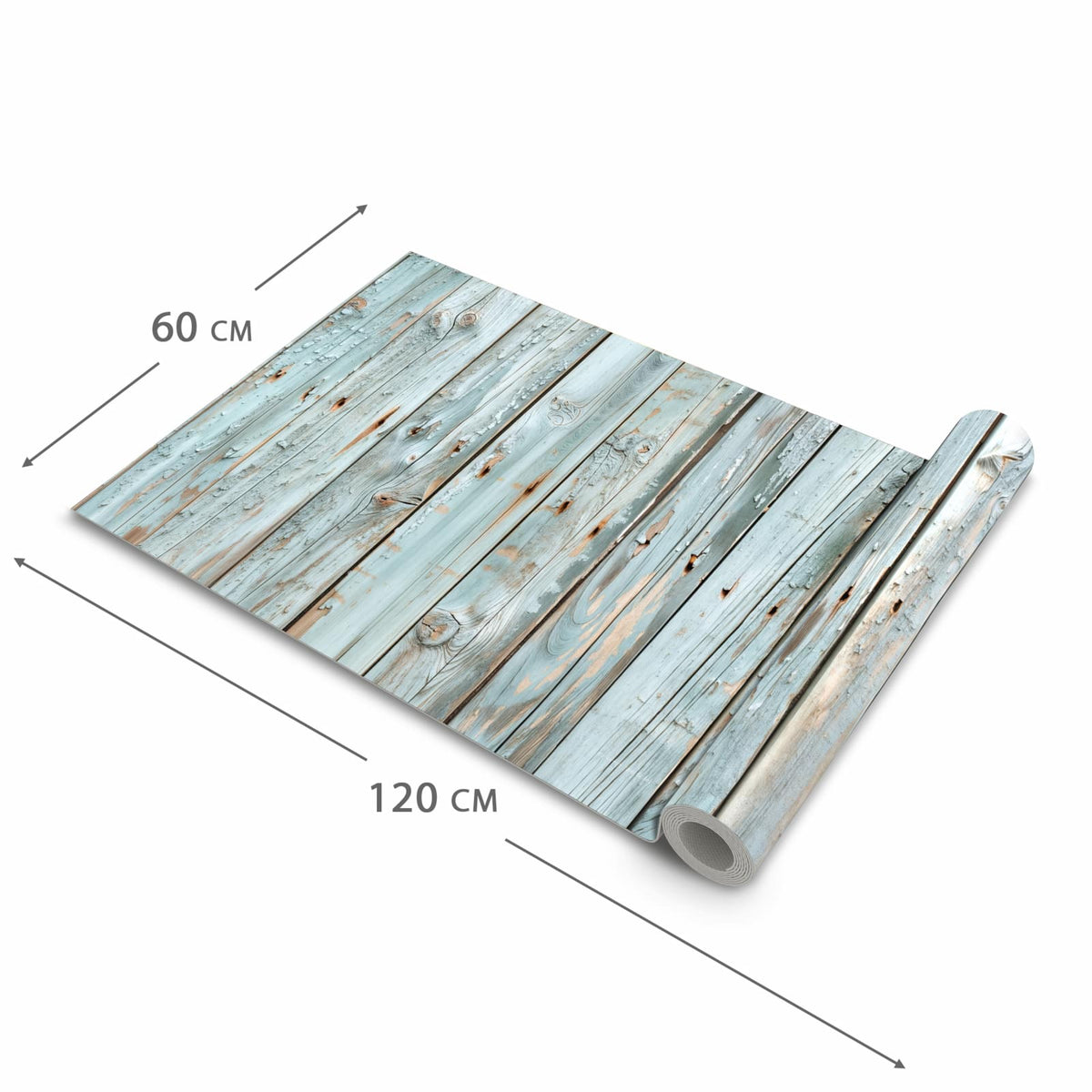 Waschbarer Küchenteppich mit Motiv Holz von Verwittertes in der Grösse 80x200 cm für Trittkomfort