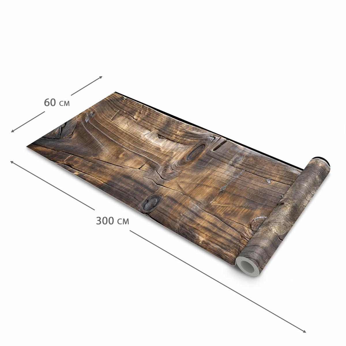 Bodenschonender waschbarer Küchenteppich mit Motiv Alte Holzbohlen in der Grösse 80x200 cm