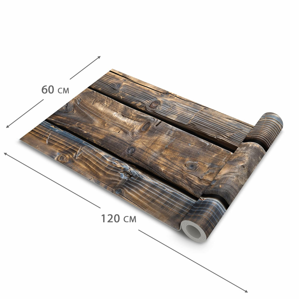 Langlebiger waschbarer Teppich mit Motiv Alte Holzbohlen in der Grösse 60x90 cm