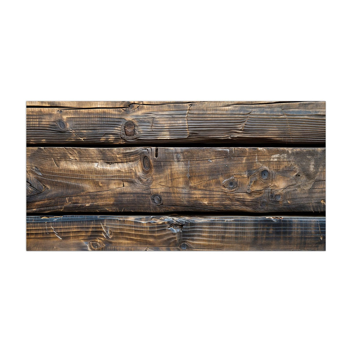 Küchenrückwand aus Glas Alte Holzbalken im Hochformat, Motiv bildfüllend von vorn
