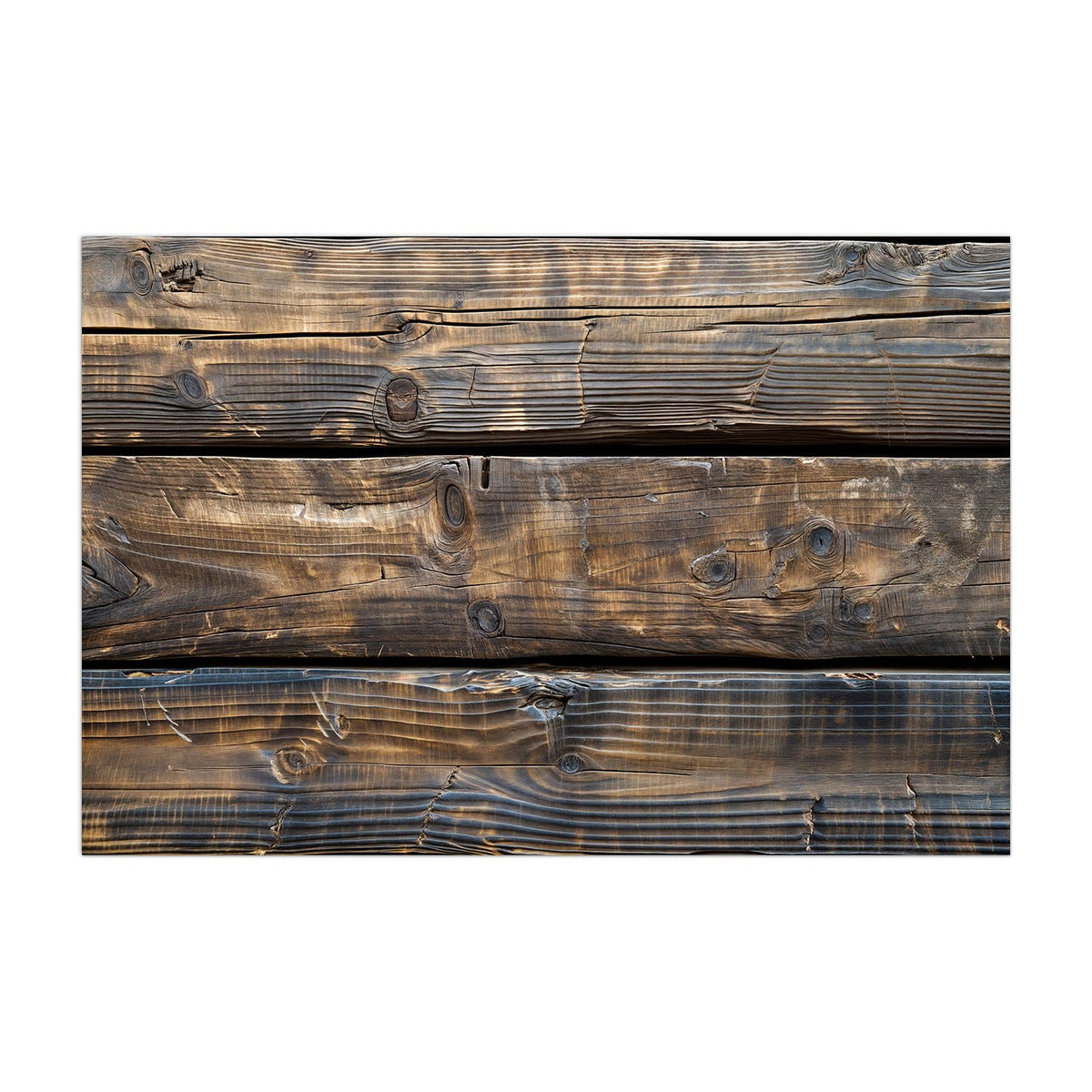 Küchenrückwand aus Glas Alte Holzbalken im Hochformat, Motiv bildfüllend von vorn