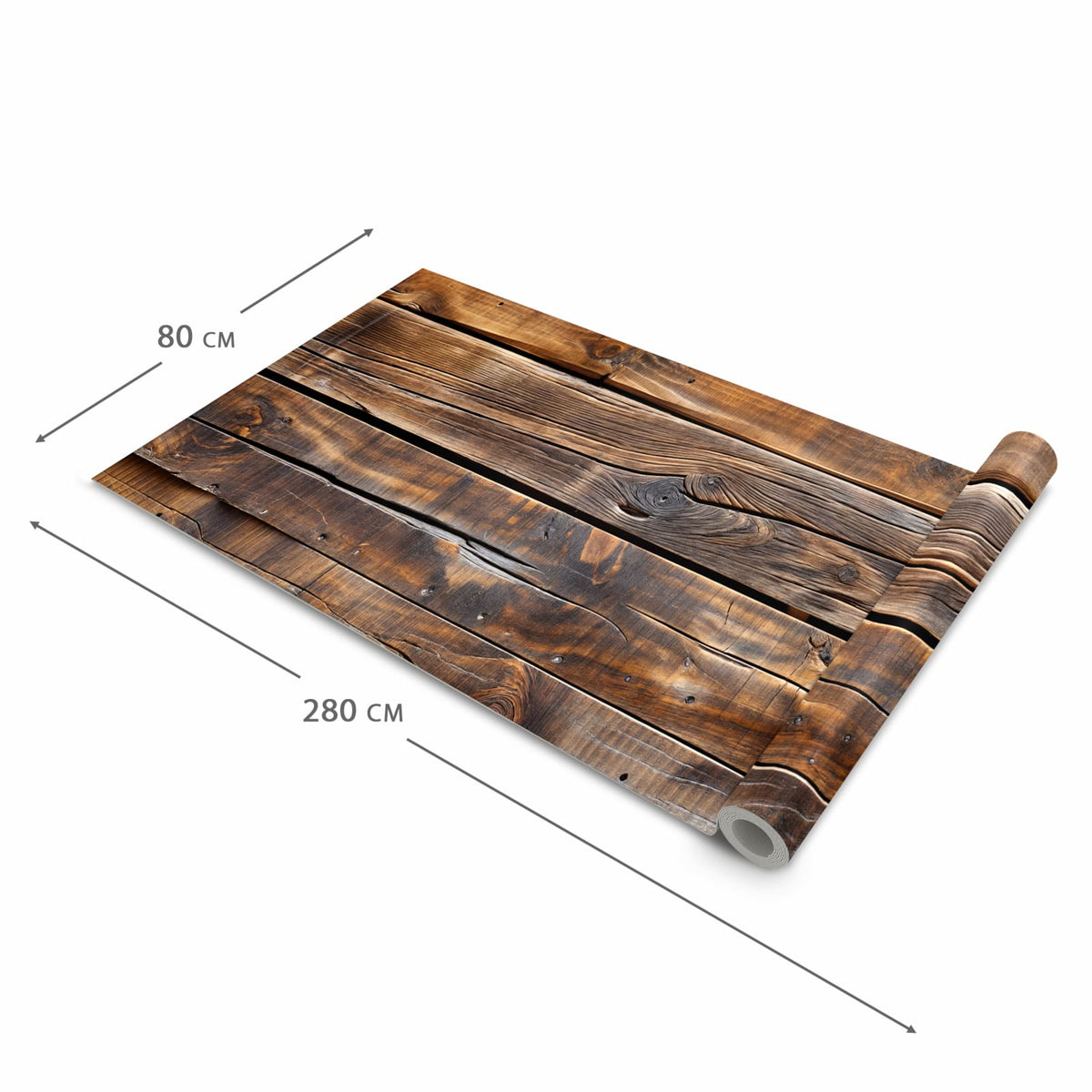 Dünner Küchenteppich mit Motiv Holzmaserung in der Grösse 60x90 cm - angenehme Haptik