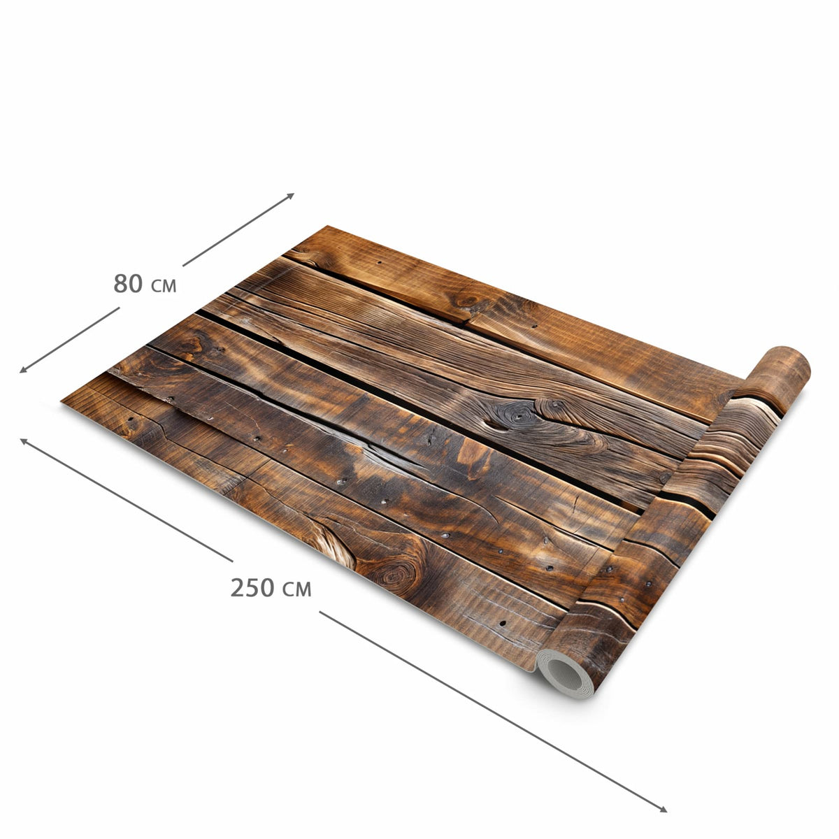 Pflegeleichter rutschfester Läufer mit Motiv Holzmaserung in der Grösse 60x90 cm