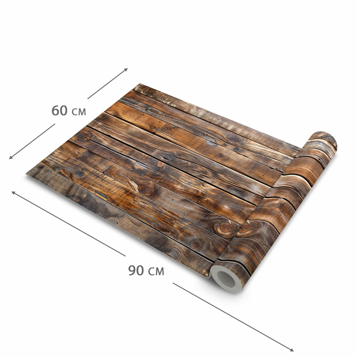 Komfortabler langer Teppich mit Motiv Holzmaserung in der Grösse 60x90 cm