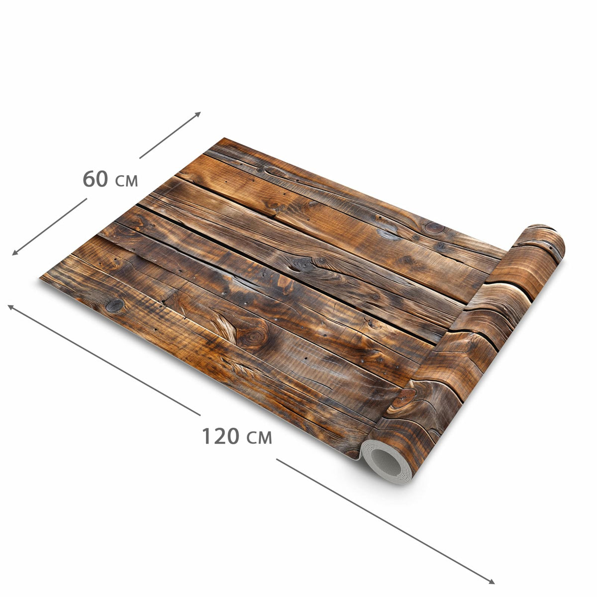 Fleckenresistenter waschbarer Teppich Küche mit Motiv Holzmaserung in der Grösse 60x90 cm