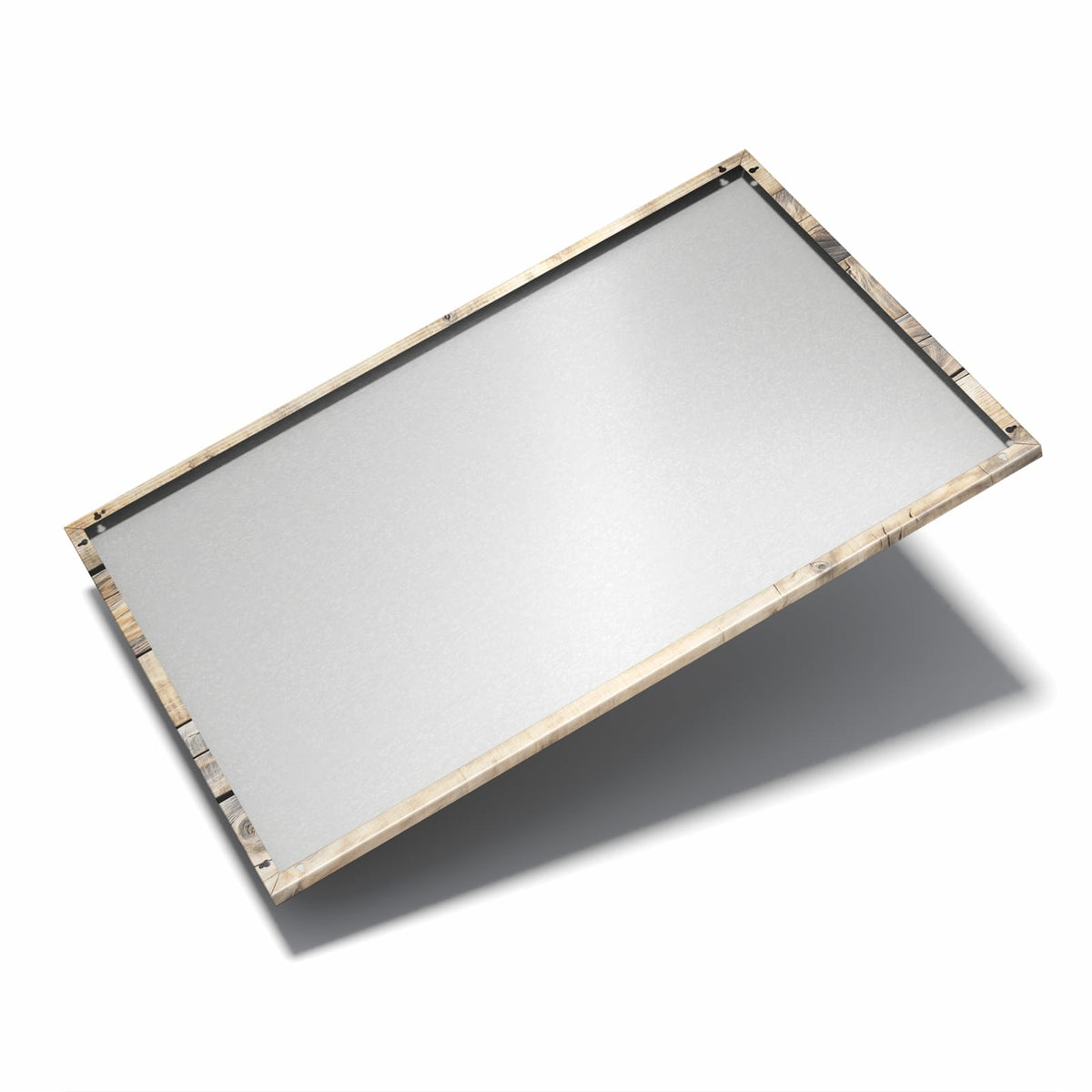 Nur 7 mm – liegt eng an der Wand – Metall Magnettafel - Helle Holzbohlen