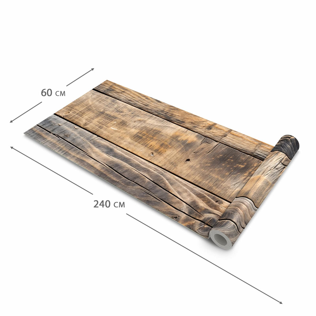Bodenschonender Küchenteppich mit Motiv Sanfte Holzmaserung in der Grösse 60x90 cm