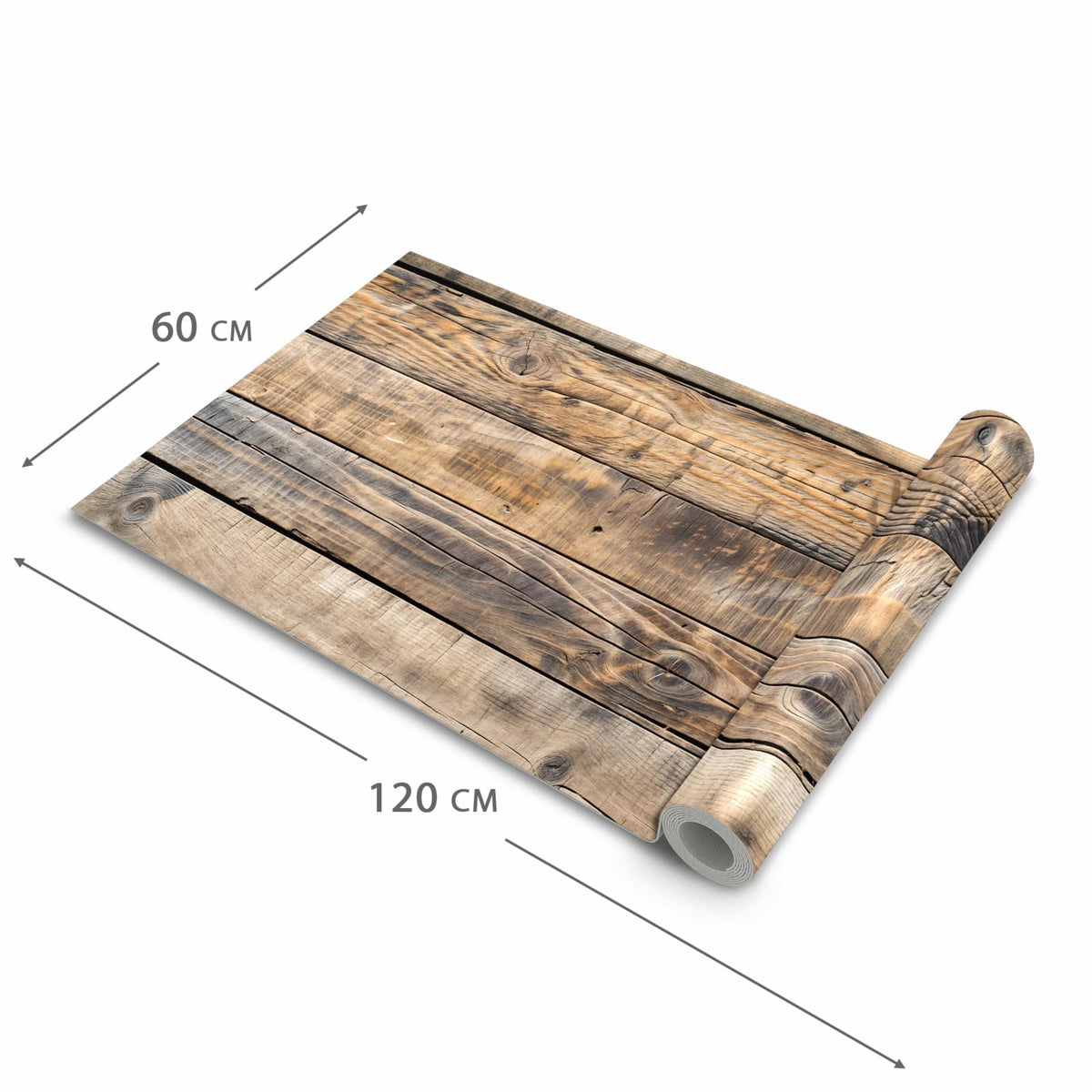 Feuchtigkeitsresistenter Küchenteppich mit Motiv Sanfte Holzmaserung in der Grösse 60x90 cm