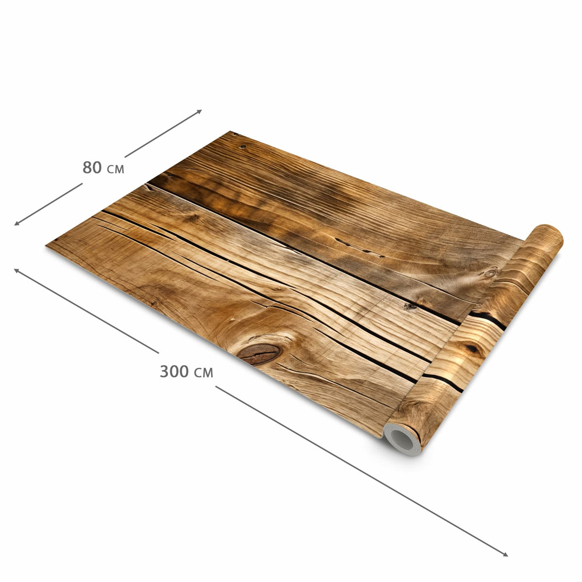 Waschbarer moderner Küchenläufer mit Motiv Holzdielenmaserung in der Grösse 60x300 cm
