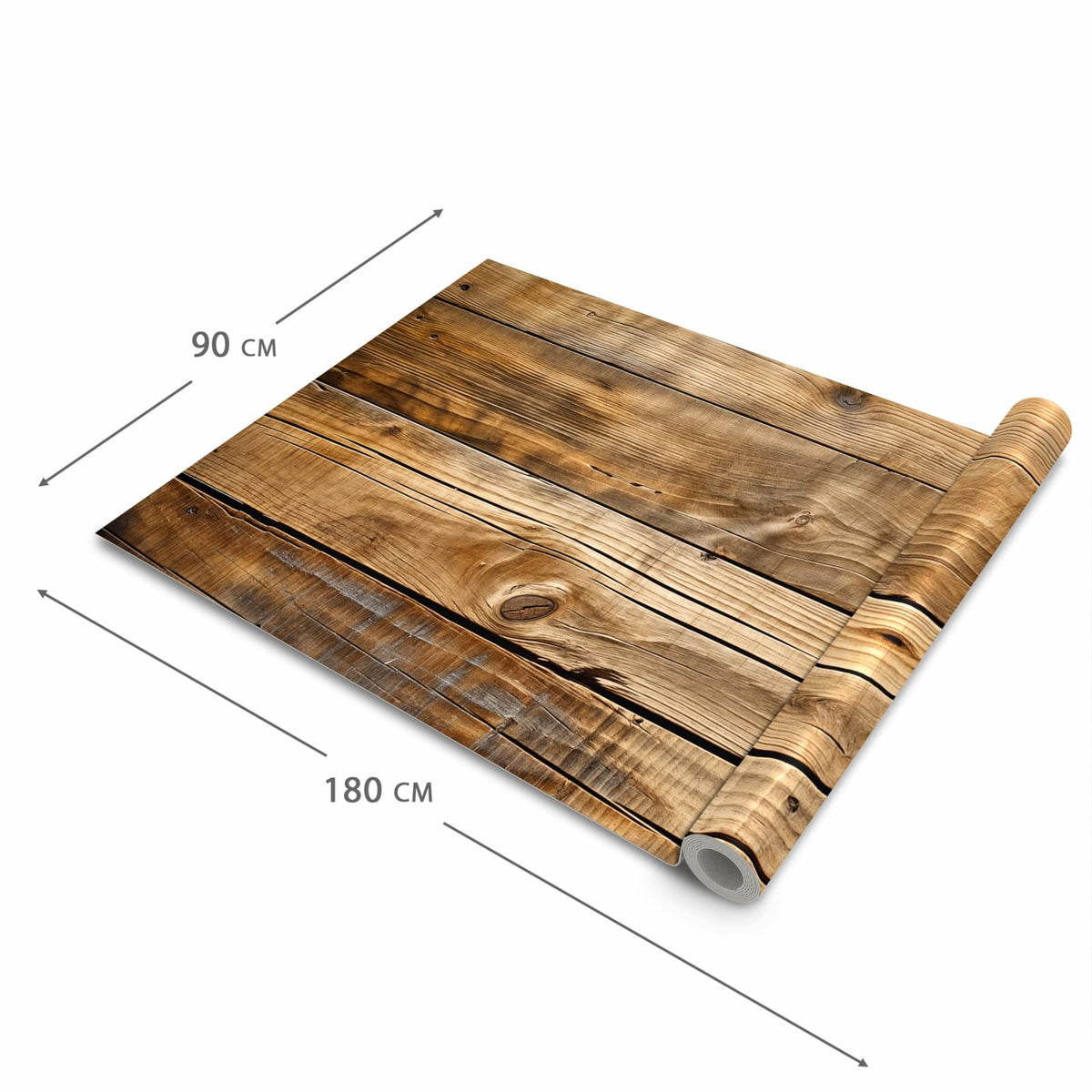 Langlebiger abwaschbarer Küchenläufer mit Motiv Holzdielenmaserung in der Grösse 60x90 cm
