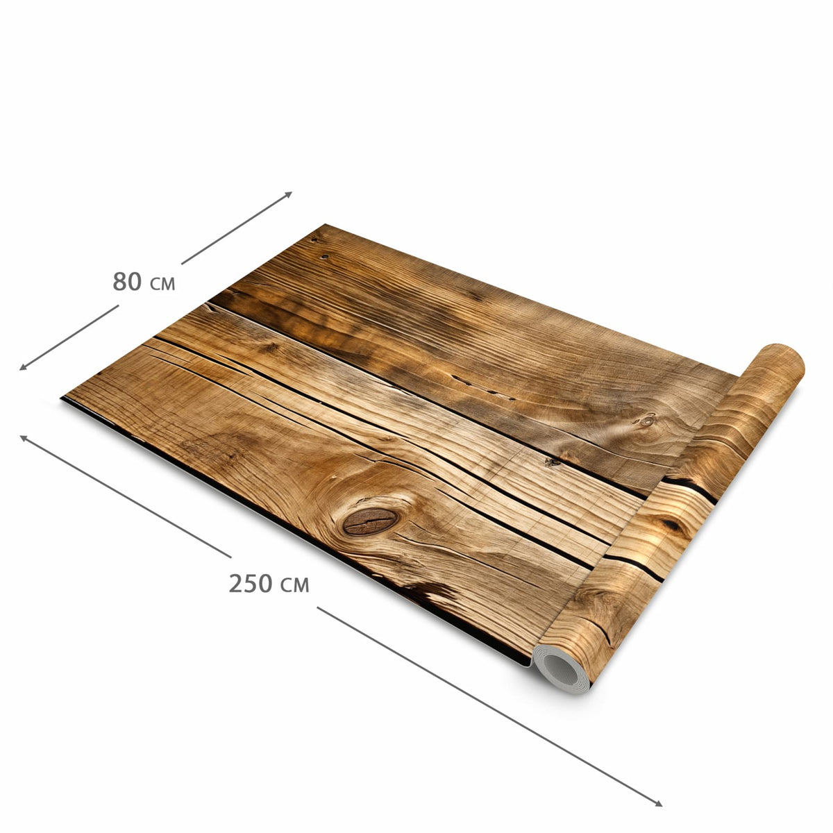 Hygienischer Küchenläufer nach Maß mit Motiv Holzdielenmaserung in der Größe 60x300 cm